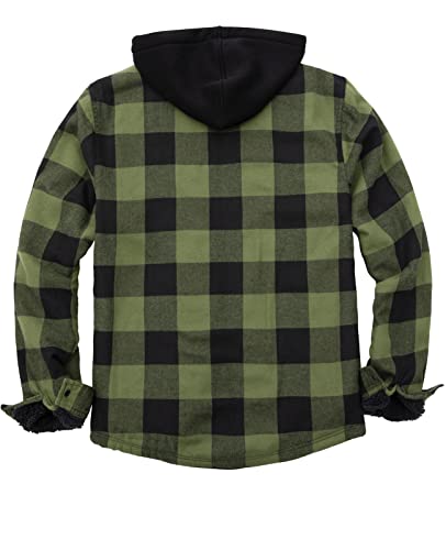 ZENTHACE Mens Sherpa Lined Flannel Shirt Jacket with Hood,Plaid Shirt-Jac,all Sherpa Lining2