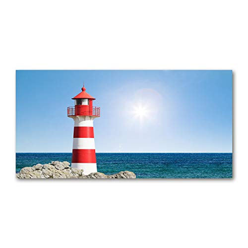 Fond de hotte verre paysage de phare rouge 120x60cm pour illuminer votre décoration de cuisine