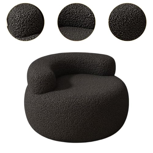 Sofá de suelo negro individual sillón auxiliar cómodo para dormitorio 5