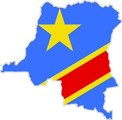 Akachafactory Autocollant Sticker adhesif Voiture Vinyle Drapeau Carte Congo