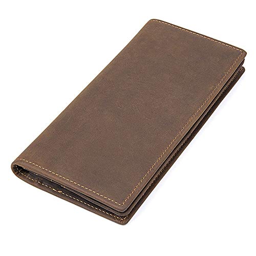 Geldbörse Herren Geldbeutel Geschenk, Lange Brieftasche für Männer, schlanke Geldbörse Vintage Rindsleder RFID Blocking Retro Stilvolle 11 Card Slot Brieftasche Herrengeldbeutel Portemonnaie Geldtasch Cover