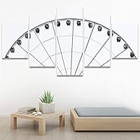 SIGNWIN 5 Panel Canvas Wall Art Modern Art Shapely Patterns Windows for Home Decorations Ready to Hang - 60