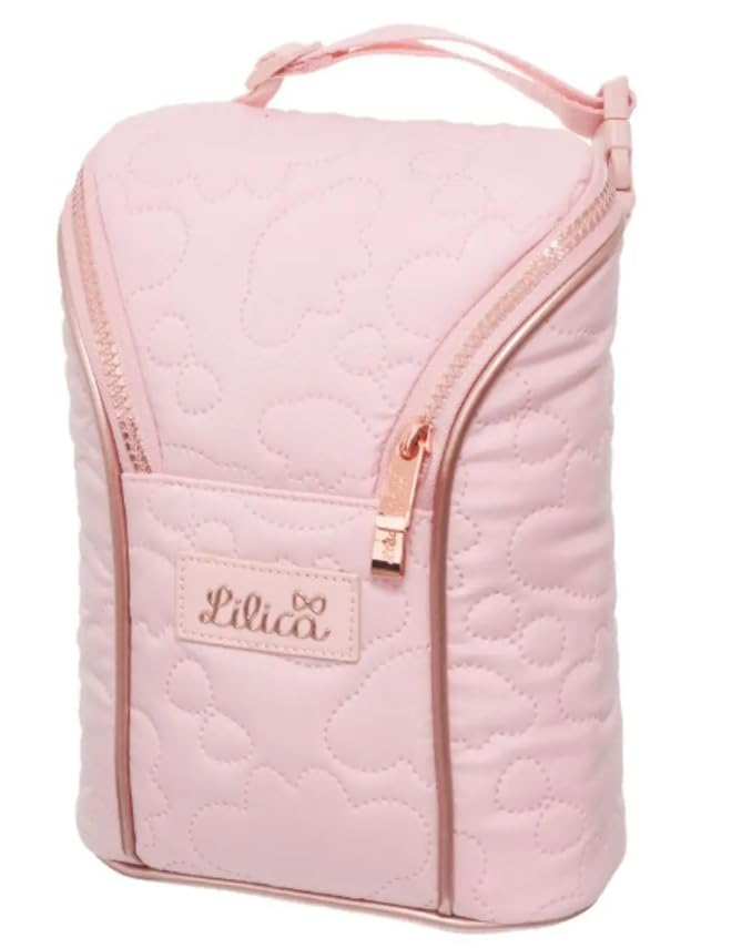 Porta Mamadeira Bolsa Frasqueira Térmica Lilica Ripilica Cor Rosa Bebê Menina Matelassê Little Shine Para 2 Mamadeiras - Lilica Ripilica Little Shine