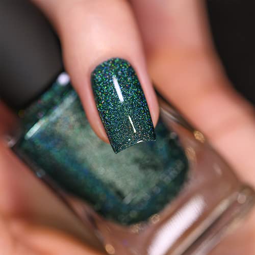 Image of ILNP Park Ave - Deep Jade Green Ultra Holo Nail Polish
