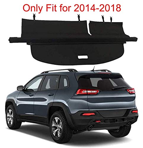Cargo Security Rear Trunk Cover Retractable Compatible With 2014-2018 Jeep Cherokee Cargo Cover Black By Kaungka（ Not Fit For 2019 2020 Jeep Cherokee #TOP7