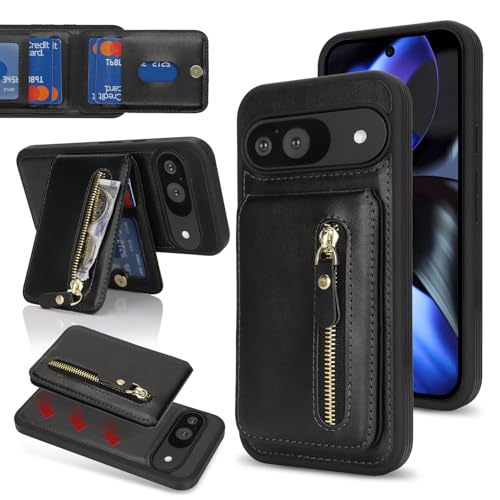 Étui pour Google Pixel 9/9 Pro portefeuille amovible et béquille de protection