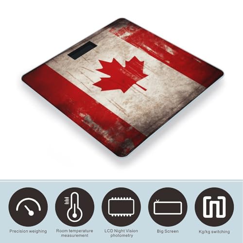 Báscula digital Retro Canadá para baño con pantalla LCD miniatura 3