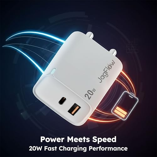 Image of Trueview 20W Fast Charging Power Adapter with USB-A & Type-C Port | PD 3.0 & QC 3.0 Mobile Charger | Universal Wall Charger for Smartphones & Accessories | White