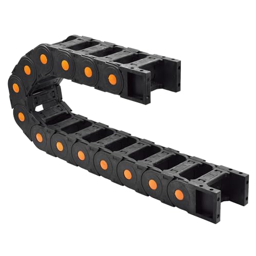 Qimoo 39.38 inch Plastic Drag Chain Cable Carrier, 1m Open Type Wire Drag Chain Cable Carrier R125 45x75mm Cable Drag Chain for CNC Router Electronic Industrial Machine
