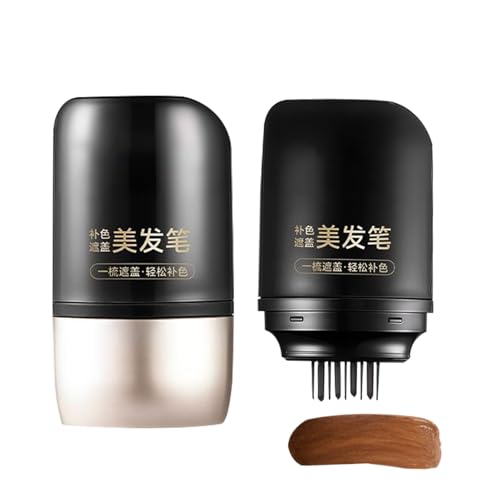 Peine Tinte Para Cabello, Cobertor Temporal para Canas con Aplicador de Cerdas Naturales, Aplicador Temporal Con Cepillo Para Raíces Y Barba En Hombre Y Mujer