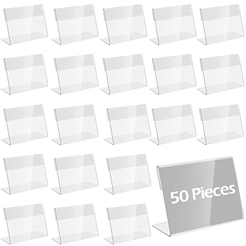 Doafoce 50pcs Soporte de Tienda de Etiquetas de Precio(6 * 4,3cm) Mini Soporte de Etiqueta Transparente Etiquetas de Nombre Precio para Supermercado/Centros Comerciales/Tienda Minorista