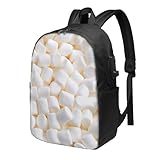 QeaoDe Marshmallow Lightweight Laptop Backpack With Usb Port - Travel Bag And Office Bag, Suitable For Office And Travel