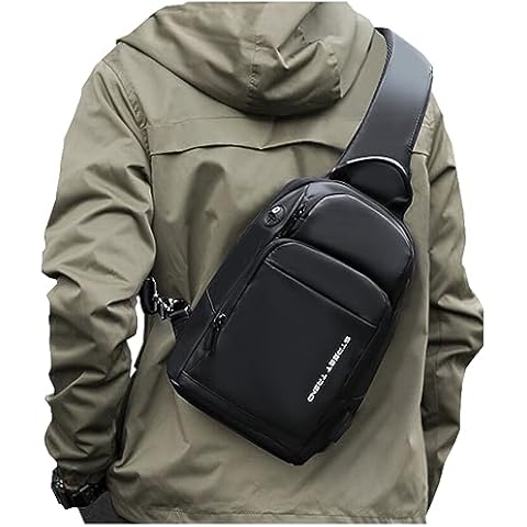 VGOCO Black Sling Bag for Men,Mens Crossbody Bag Hiking Sling Backpack Small Waterproof Anti Theft Shoulder Bag for Women One Strap Backpack Tactical Chest Bag Travel Casual Daypack Cover