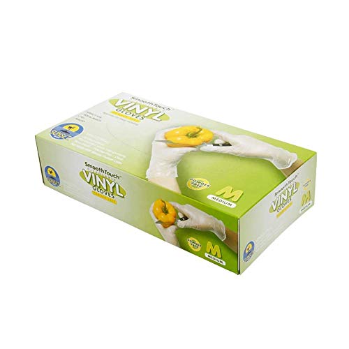 SmoothTouch Disposable Vinyl Gloves - Powder Free - M