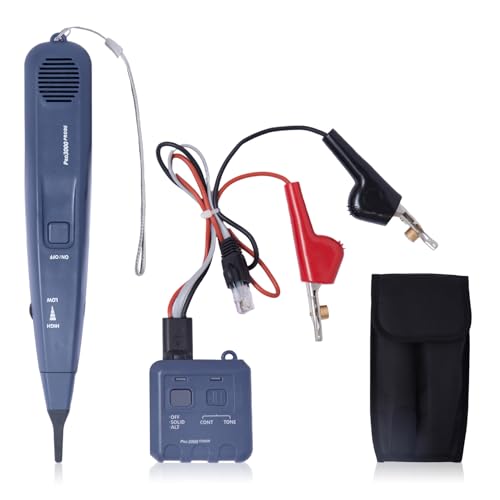 XHAWLJB Pro3000 Tone Generator and Probe Kit,Tone and Probe Kit,Wire Toner and Probe Kit for Identifying and Tracing,Handheld Telephone Line Finder with Smarttone Technology