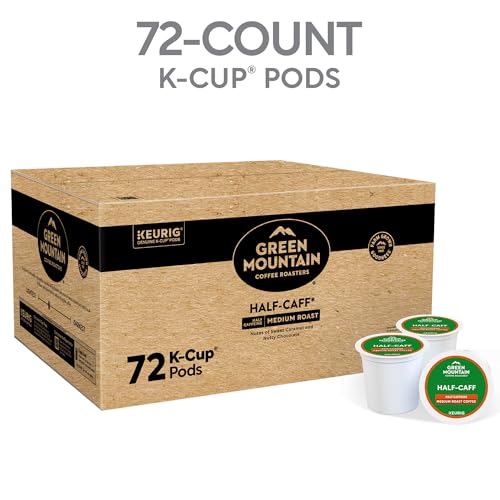 Image of Green Mountain Coffee Roasters Half Caff Keurig Single-Serve K-Cup pods, Medium Roast Coffee, 72 Count