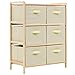 vidaXL Estante de Almacenamiento 6 Cestas Tela y Madera Cedro Beige Casa Hogar
