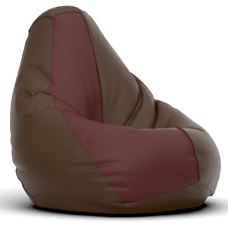 Image of Bean Bag Chair Cover | Size: 2XL | Color: Brown Maroon | Without Beans | Premium Leatherette Cover (CMF 3478)