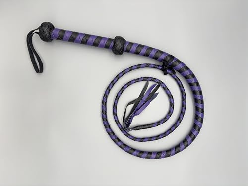 Fouet en cuir de taureau de qualité supérieure à franges 183 cm