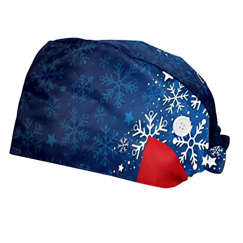 Couvre-Chef Unisexe Arbre de Noël Flocons | Chapeaux de Travail Ajustables en Tissu Respirant