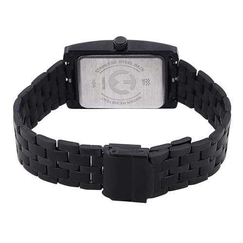 Image of Minimalist Square Quartz Analog Black Dial with Black Strap Watch for Men's & Boys