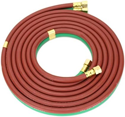 15 FEET Grade"T" - 1/4" OxyFuel Welding & Cutting Twin Hose with BB Fittings - SÜA