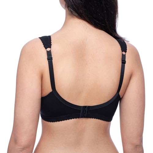 Image of Cotton Wireless Bra No Underwire Full Coverage Plus Size Sleep Minimizer