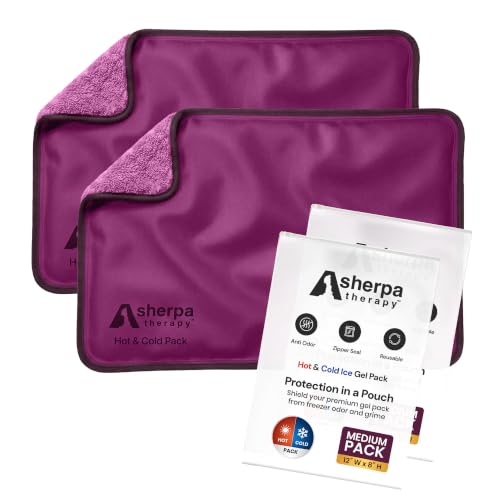 Image of Medium Flexible Gel Ice Packs Reusable - Hot and Cold Soft Ice Packs for Injuries Reusable for Ankle, Arm, Foot, Leg, Back Pain Relief - 8 inch x 12 inch - 2PK - Purple