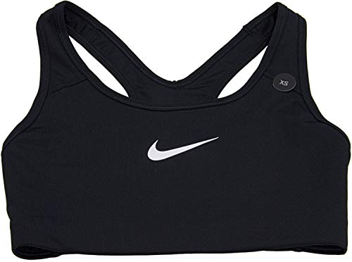 Women's Nike Swoosh Sports Bra, Sports Bra for Women with Compression & Medium Support, Black/White, Large