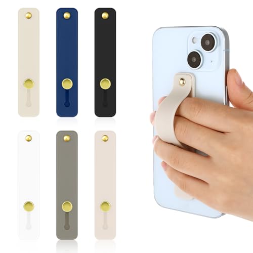 6 Stück Handy Fingerhalterung Smartphone Ring Handygriffe für die Rückseite des Handys, tragbarer Handygurt, Handy-Fingergurt, universeller Handygriff für die meisten Mobiltelefone (Mehrfarbig)