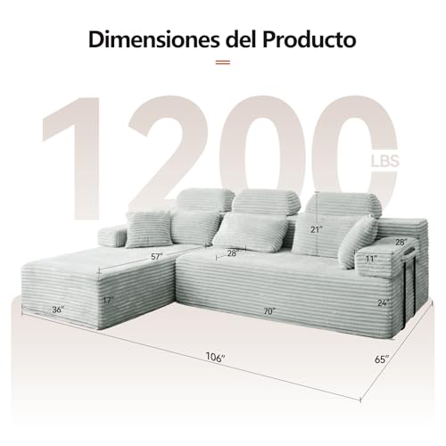 Variante de HOMRELEXA sofa chaise longue barato 276 cm Gris Oscuro