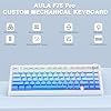 AULA F75 75% Wireless Mechanical Keyboard,2.4Ghz/Type-C/BT5.0 Gaming Keyboards,Advanced Structure,Side Engraved,RGB Backlight,Hot Swappable Custom Keyboard for PC/Mac (Blue) #1