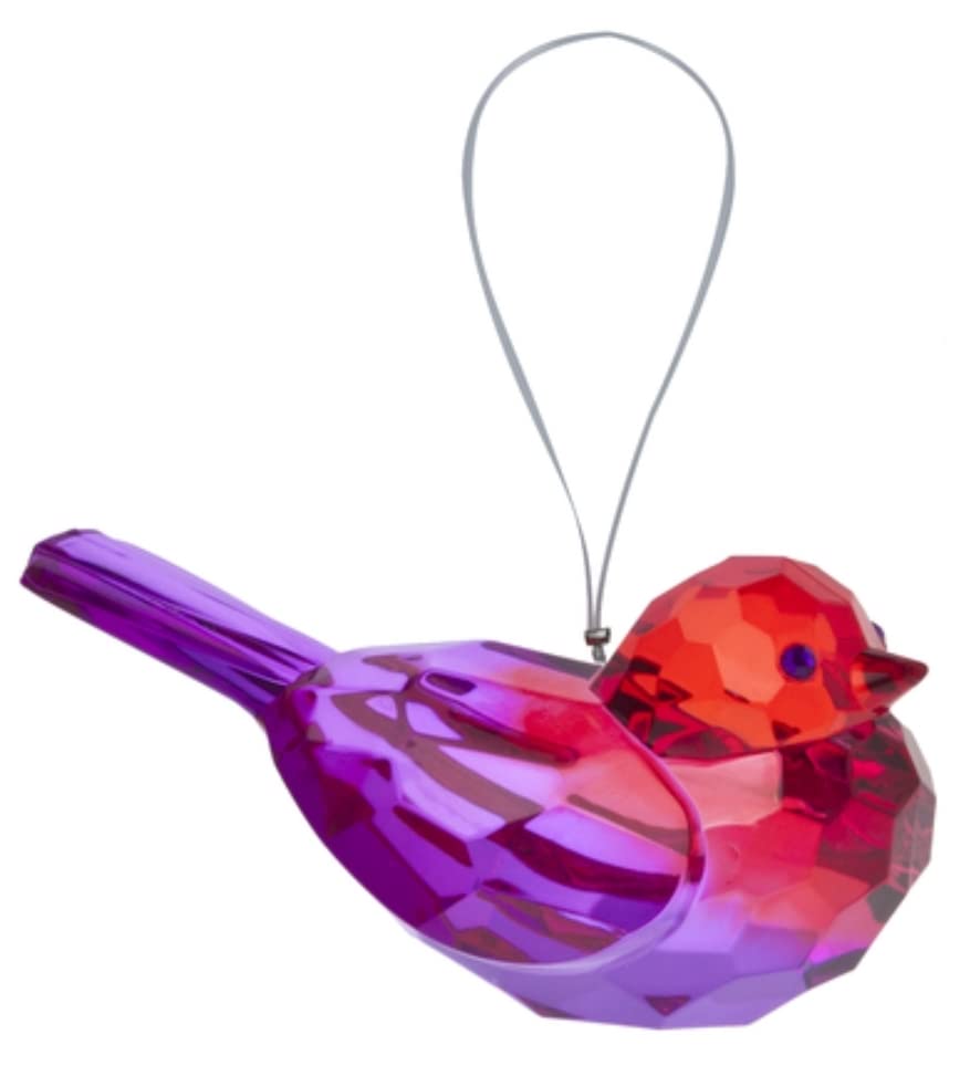 Ganz Crystal Expressions Small Hanging Two-Toned Bird Ornament (RED/Purple)