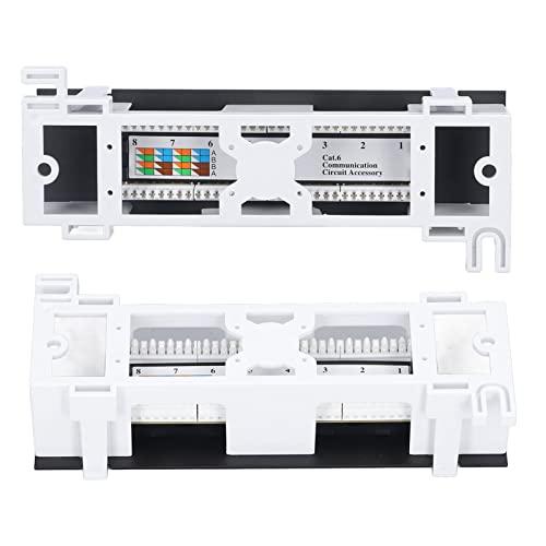 Panel de conexiones rack CAT6 de 8 puertos Jeffergarden en ABS resistente con cableado T568A B 2