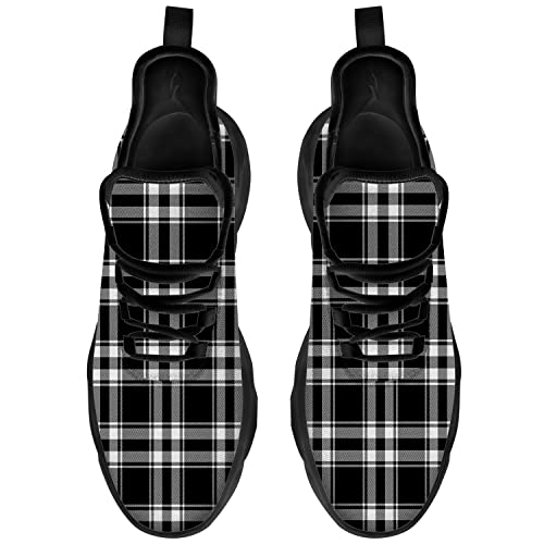 Ciadoon Plaid Shoes for Men Women Road Running Shoes Sport Walking Tennis Sneakers Athletic Shoes Gifts for Boy Girl4
