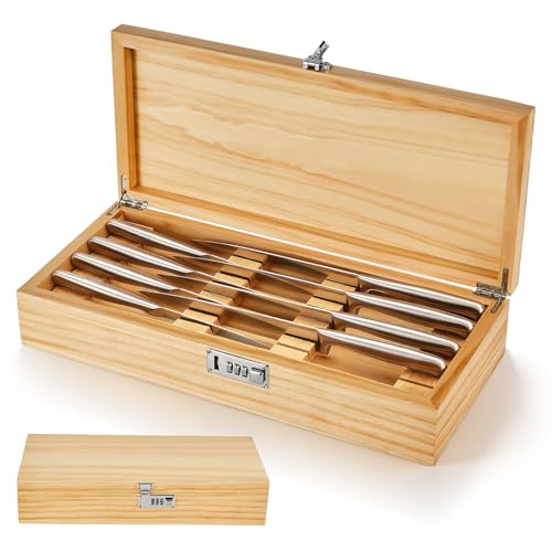 Amcortn Knife Lock Box Kitchen - Knife Storage Box, Upgraded Lockable Large Knives Holder & Organizer Quick and Safe Culinary Tools Storage