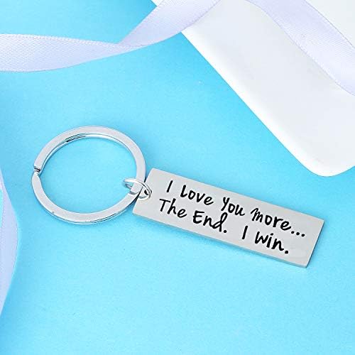 Gifts Husband Wife Keychain Birthday Gifts Boyfriend Girlfriend Keyring Gifts for Him Her Anniversary Couple Gifts Key Ring Wedding (I Love You More Style 1)