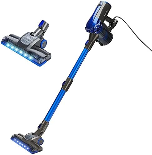 Akitas 600w Corded 3-in-1 Upright Turbo Handheld Stick Vacuum Cleaner Hoover Lightweight Compact Powered Spinning Brush Head for Hard Floor Carpet Car