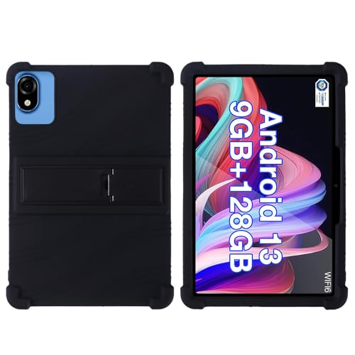 Coque DOOGEE U9/U10 en silicone noir avec support de protection antichoc pour tablette 10.1 pouces