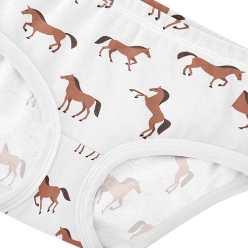 Wusikd Brown Horse Girls Underwear Cotton White Girls Briefs Soft Toddler Underwear 2T4