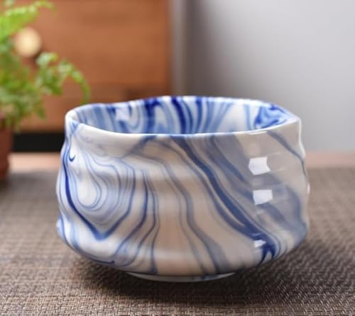 CokBlu 初心者向け抹茶お茶セット|陶器製抹茶茶碗2 個入りファッションモダンデザイン コンパクトセット茶筅・茶杓付き 使いやすい仕上げ 日常・ギフト両用 陶器素材安全無毒?