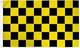 Yellow & Black Checkered Flag 2x3ft Poly - Mighty-Locked Stitching - Perfect for Indoor or Outdoor Flying!