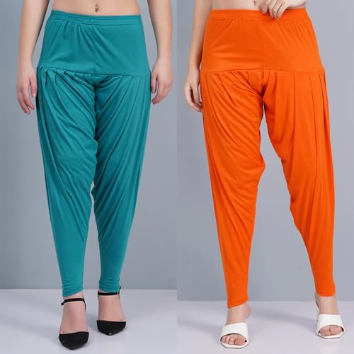 Image of Buy That Trendz Womens Patiala Pants Combo Pack of 2 Viscose Dhoti Patiyala Salwar Harem Bottoms Pants