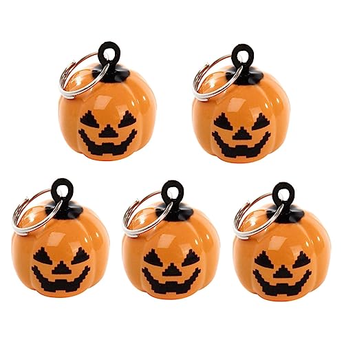 COLLBATH 4pcs Pumpkin Bells Pet Necklace Cartoon Shape Material Perfect for Halloween Decorations