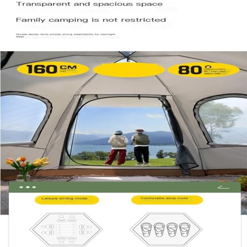 Carpa hexagonal ligera y espaciosa para camping miniatura 7