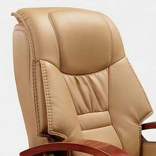 Image of Lakdi The Furniture High Back Director & Executive Chair for Office Modern Design Made in Plyboard with Leatherette & Recliner & Height Adjustable and Revolving Chair - 111011320 Cream