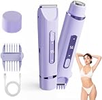Tondeuse à bikini pour femmes, rasoir électrique 2-en-1 avec têtes doubles, lame en céramique, étanche, rechargeable, épilateur pour bikini, aisselles, jambes, visage