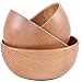 Assiette de fruits Bols En Bois De Style Japonais, Enfants Pour Enfants Servir La Vaisselle Pour Soupe Décoratif Décoratif 3 Pc, Bol Riz En Bois Acacia Bol Rond Salade Bol De(Size:Set Of 3,Color:Bois)