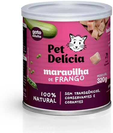 Pet Delícia Maravilha de Frango 320g, Alimentação Natural para Ga...