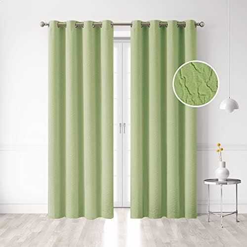 Blackout Curtains Bedroom Curtain Solid Thermal Insulated with Grommet Noise Reduction Window Drapes Room Darkening Curtains Living Room 84 inch Long 2 Piece Curtain Set